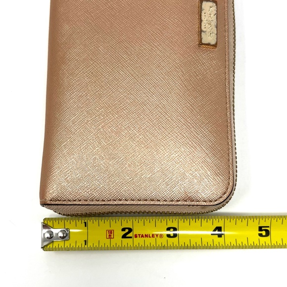 Kate Spade Laurel Way Neda Rose Gold Saffiano Leather Zip Around Wallet - Picture 12 of 12